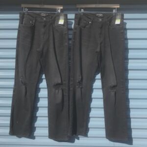 Size: 32 x 32 .  "Ripped" Slim Fit . Black Jeans . (2) Pair Bundle